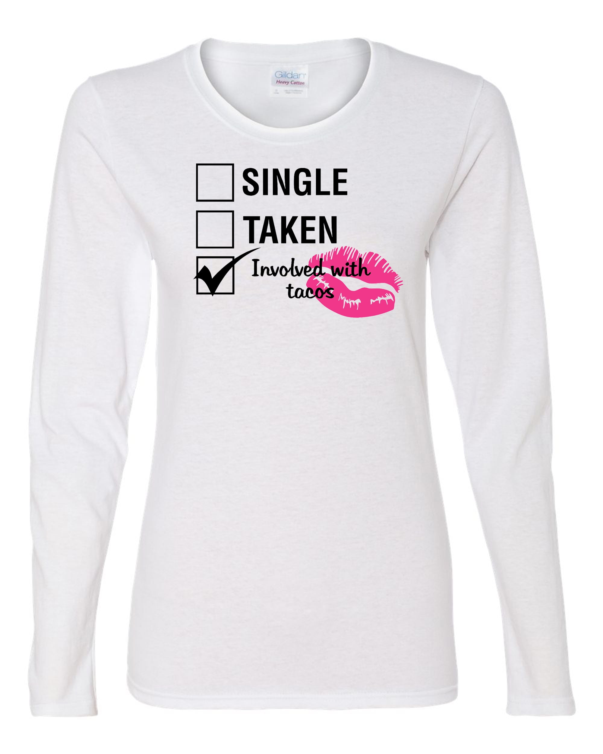 Involved with Tacos Valentine's Day Women's Long Sleeve Shirt Ash - Picture 16 of 18