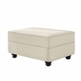 thumbnail image 5 of FFH Velvet Ottoman, Footrest Stool for Sectional Sofa, Beige, 5 of 6