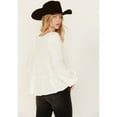thumbnail image 4 of Cleo + Wolf Women's Tiered Flowy Tie Front Blouse - CLHO23W73-CRM Medium  US, 4 of 4