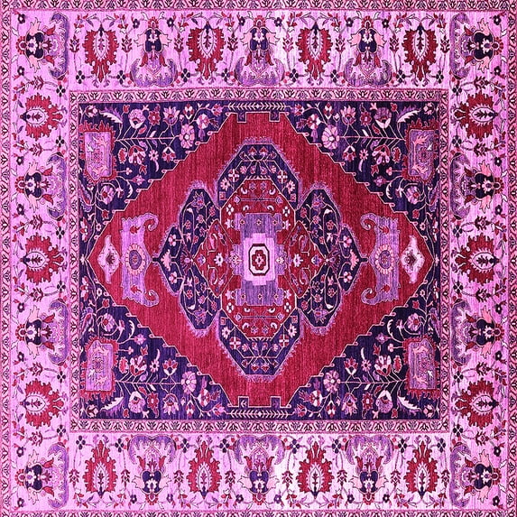 Ahgly Company Indoor Square Persian Pink Traditional Area Rugs, 3' Square