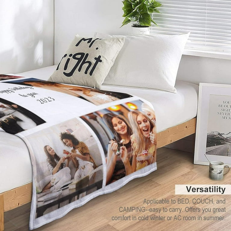 Personalised Blankets for Adults Personalised Photo Blankets Custom Blanket with Pictures Personalised Gifts for Women Men Personalised Birthday Gifts for Best Friends Walmart