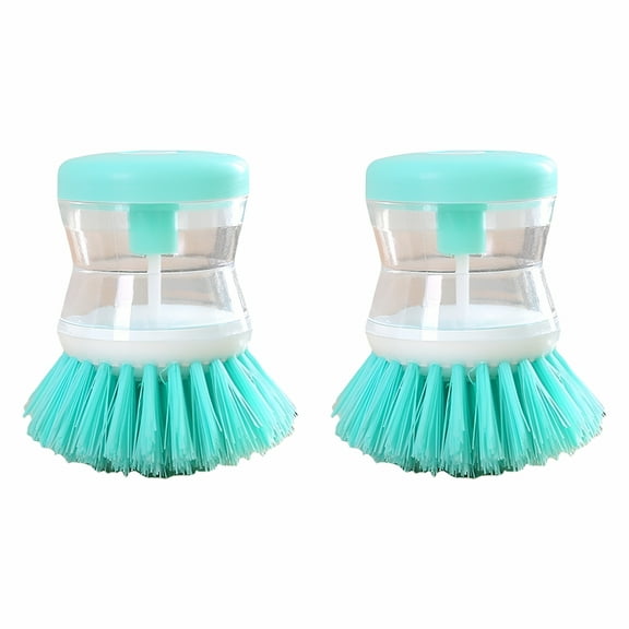 ACDANC Soap Dispensing Palm Brush 2pack for Dish Kitchen Scrubber with Sturdy Nylon Bristles