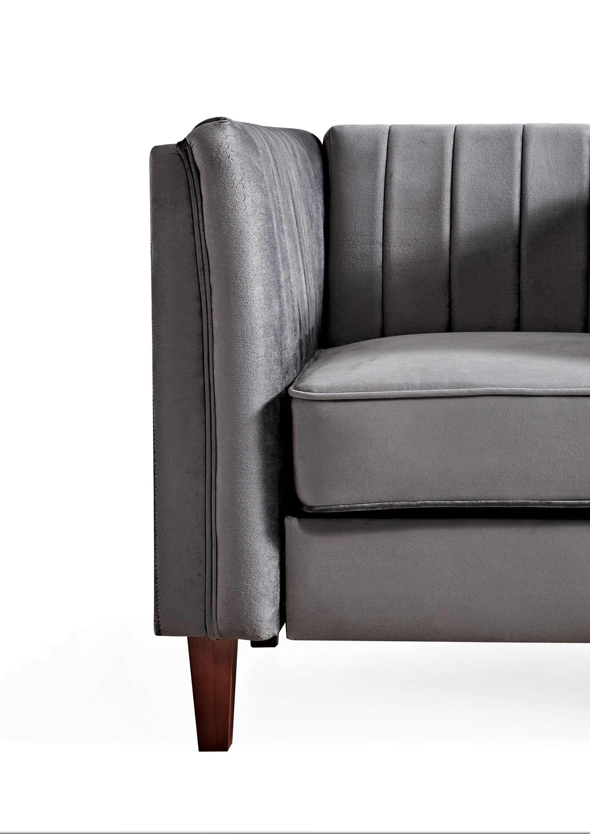 Uspridefurniture Plainfield Line Tufted Square Velvet Sofa,Gary