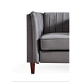 thumbnail image 5 of Uspridefurniture Plainfield Line Tufted Square Velvet Loveseat-Gray, 5 of 5
