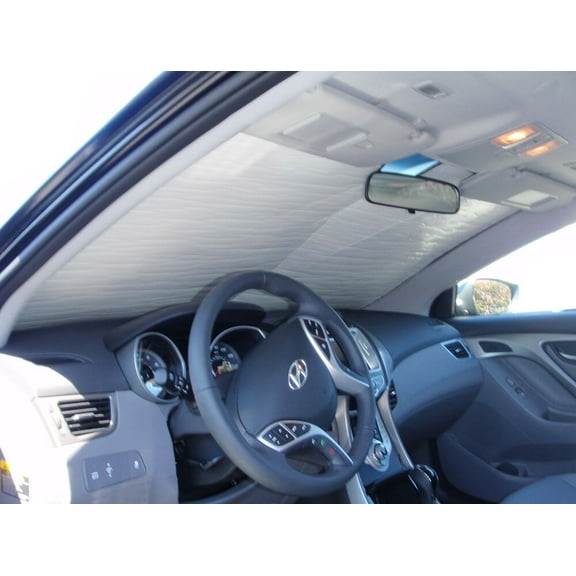 HeatShield, The Original Windshield Sun Shade, Custom-Fit for Hyundai Elantra Sedan 2011, 2012, 2013, 2014, 2015, 2016, Silver Series