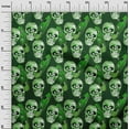 thumbnail image 3 of oneOone Georgette Viscose Green Fabric Skull Diy Clothing Quilting Fabric Print Fabric By Yard 42 Inch Wide, 3 of 5