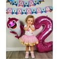 thumbnail image 6 of Second Birthday Girl Outfit 2nd Bday Girl Tutu Baby Shark Pink Gold Satin Cotton Bodysuit Tulle Headband Cake Smash Outfit Special Occasion Dress, 6 of 10