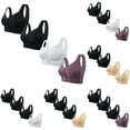 thumbnail image 3 of XFLWAM Daisy Bras for Older Women Comfy Front Closure Button Breathable Bras Plus Size No Underwire Push Up Bra for Seniors 4 Pack, 3 of 3