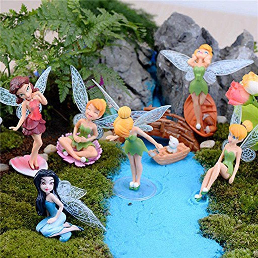 Set De 4 Figurines Fées De Jardin - Miniatures Pour Décoration Extérieure Ou Gâteau