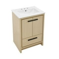 thumbnail image 4 of Virage 24 in. Brown Oak Bathroom Vanity With White, 3-Hole Ceramic Sink Top, 4 of 9