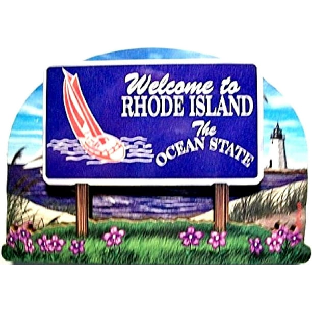 Rhode Island State Sign Artwood Fridge