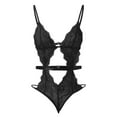 thumbnail image 5 of Odeerbi Crotchless Lingerie Bodysuit for Women 2025 Sexy Lace Open Crotch Hollow Out Attractive Babydoll Underwear Sleepwear Jumpsuit Pajamas Black, 5 of 5