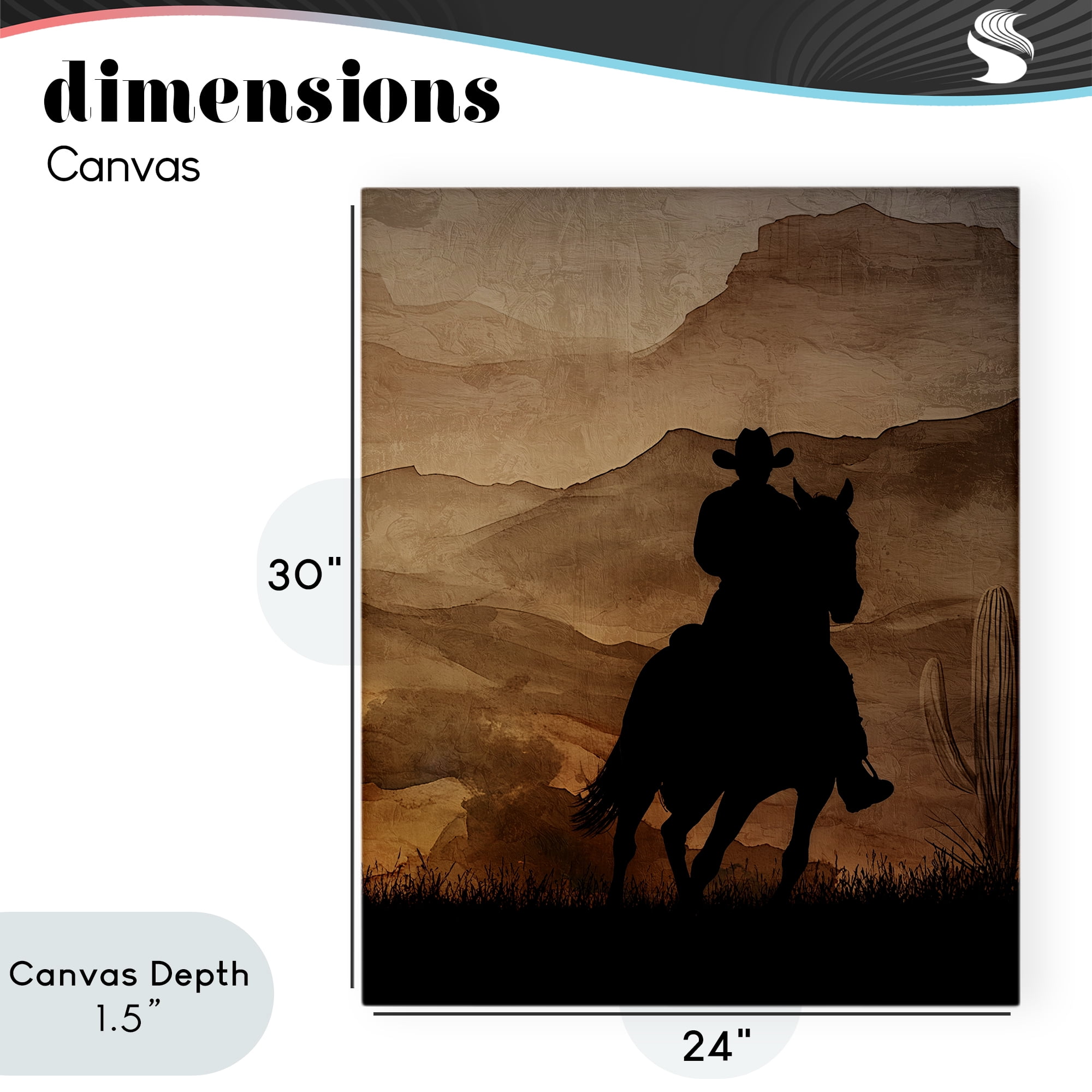 Stupell Industries Cowboy's Sunset Ride Canvas Wall Art, design by Kim Allen