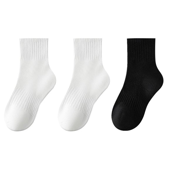 WREESH Boys Girls Athletic 3 Pair Cotton Stockings, Above-Ankle Solid Color Sports Socks With Sweat Absorbing and Odor Proof Beige