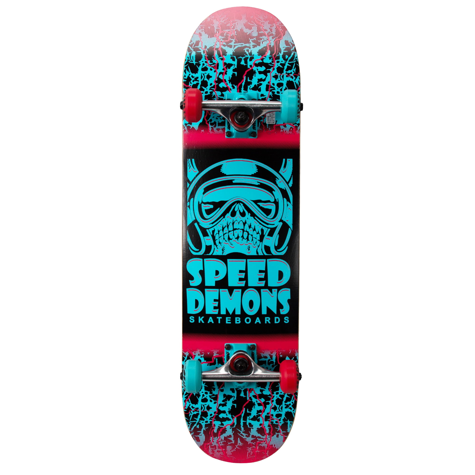 Speed Demon Checkers Factory Complete Skateboard Black Blue 7.75 