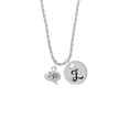 thumbnail image 2 of Delight Jewelry Silvertone Emoticon :-P - Cheeky - Silvertone Script Initial Disc - Z - Charm Necklace, 20"+3", 2 of 4