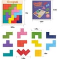 thumbnail image 6 of Coogam Wooden Puzzle Pattern Blocks Brain Teasers Game with 60 Challenges, 3D Russian Building Toy Wood Tangram Shape Jigsaw Puzzles Montessori STEM Educational Toys Gift for Kids Adults, 6 of 9