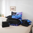 thumbnail image 6 of Homewish Chic Butterfly 7-Piece Twin Bedding Sets,Galaxy Starry Sky Bedding Comforter Set,Blue Black Sheet Sets For Kids,Super Cozy Room Decor Reversible, 6 of 8