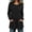 Black, variant on Tees for Women Waffle Knit Crew Neck Long Sleeve Tunic Top with Pockets, Sizes S-2XL