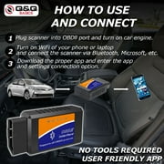 Q&Q BASICS OBD2 Scanner Bluetooth, Auto Fault Code Reader Tool, Bluetooth OBD2 Scanner, Blue Driver OBD2 Scanner for Car Diagnostic Interface