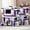 Purple, variant on Blue Black Geometric Outdoor Waterproof Pillow Covers, Modern Minimalist Stripes Aesthetic Decorative Square Throw Pillowcase Sofa Cushion Sham for Patio/Couch/Chair, 16"x16" 2 Pack