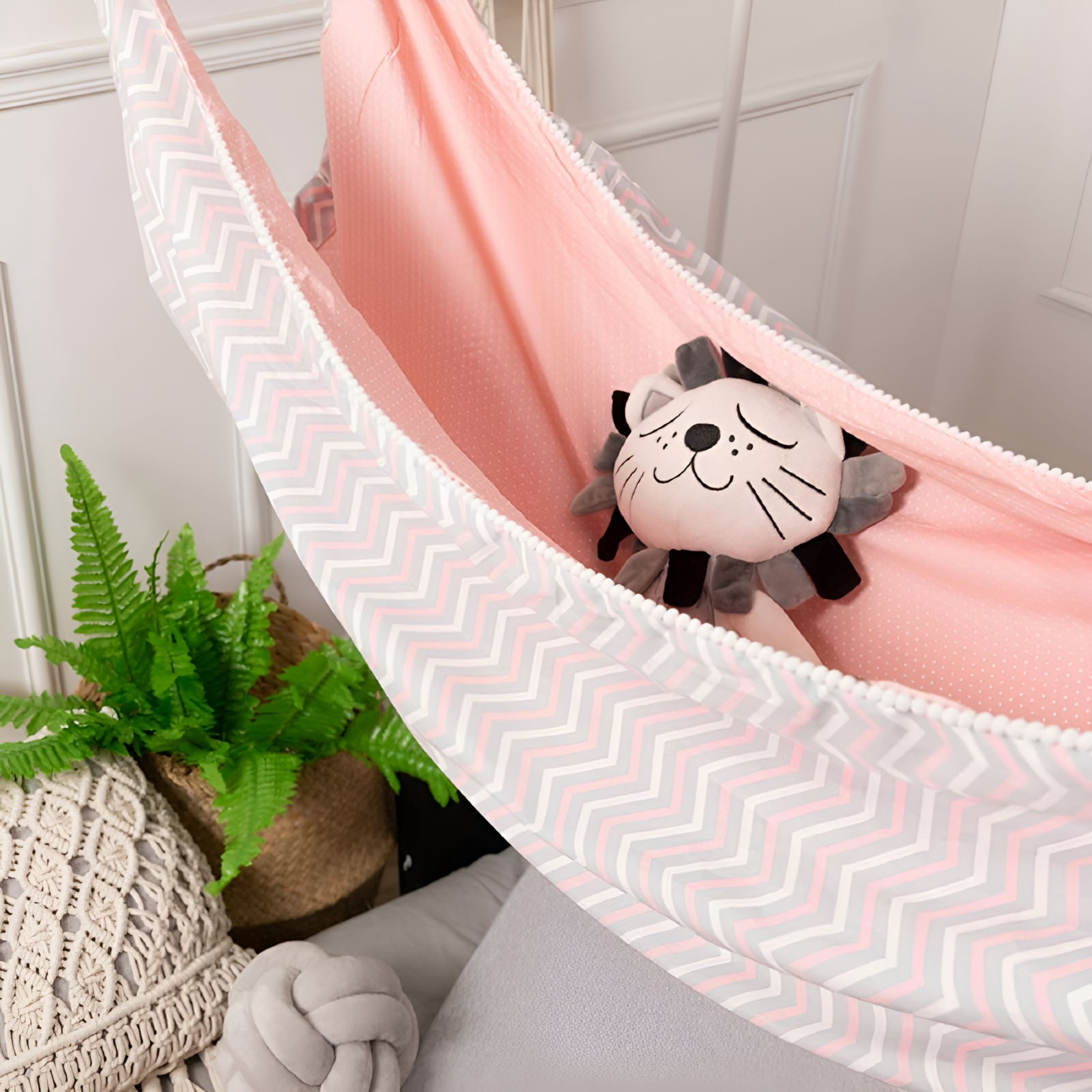 LAMIRO Children's Hammock Hanging Swing Bed Outdoor Rollover Prevention Camping Canvas Fabric Hammock for Patio Travel Hiking