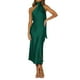 thumbnail image 1 of Vestido Halter Elegante Vestido elegante con cuello halter para mujer Vestido de fiesta de satén sin espalda Vestidos (Verde XL) Cgtredaw Para estrenar, 1 of 1