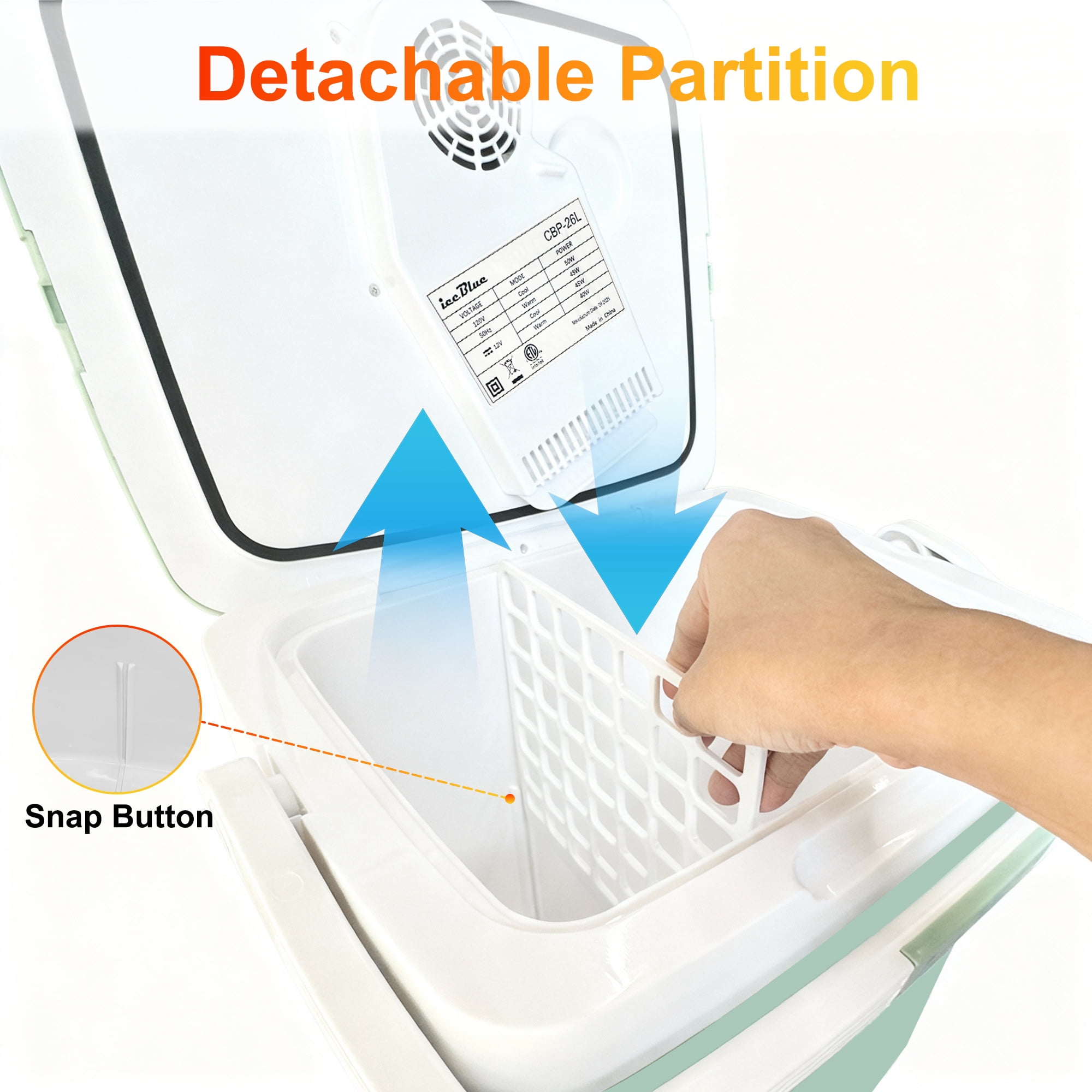 iceBlue 26L Portable Outdoor Refrigerator with Handle Lock, Car Cooler, Camping Fridge(Green)