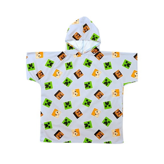 Minecraft Hooded Towel Poncho Large