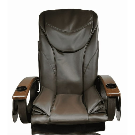 Pedicure Back Massage Seat Cover with Bottom Air has Front Wedges, Smooth Dark Brown