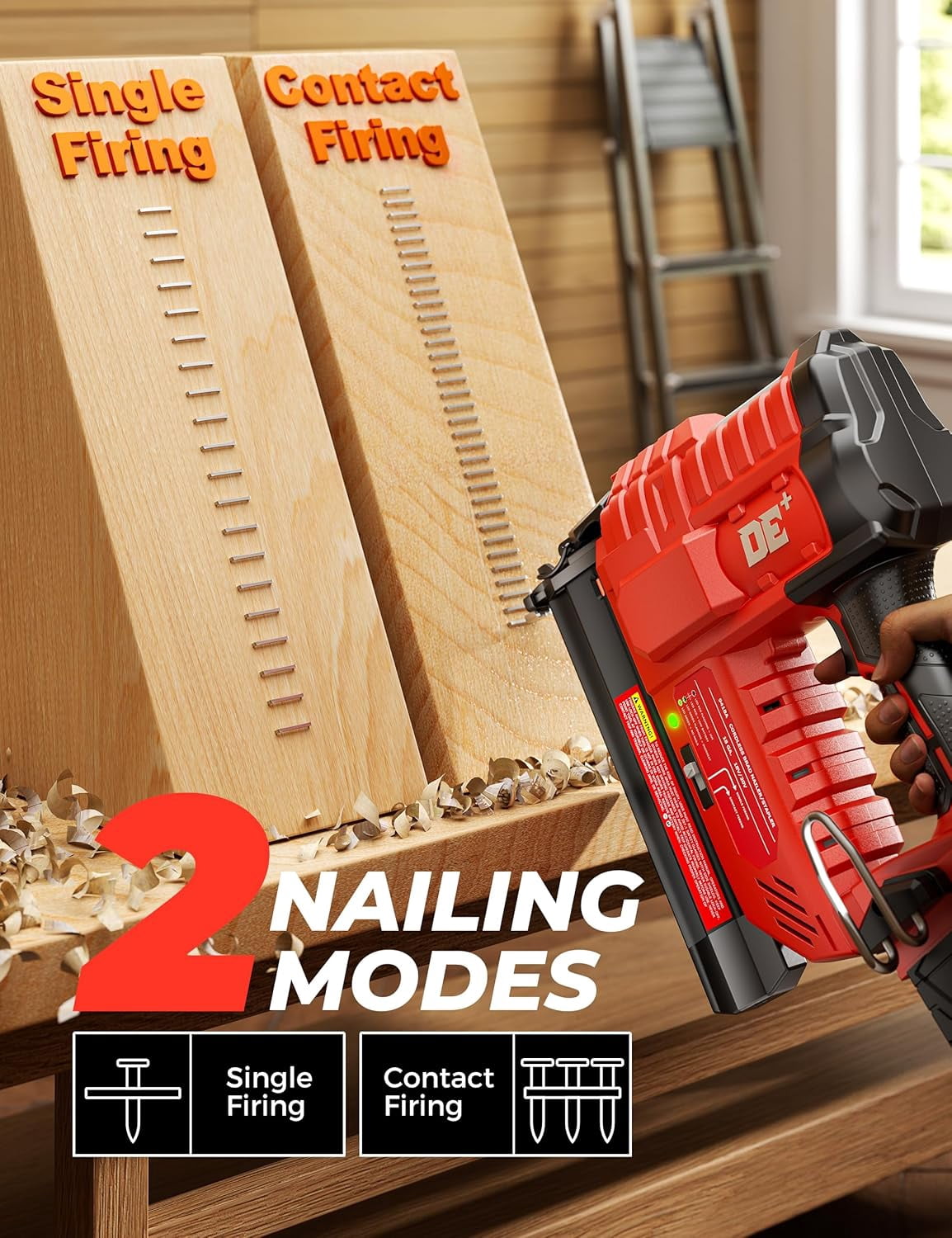 18V Cordless 18GA Brad Nailer, 2 in 1 Electric Stapler Gun for Milwaukee 18V Battery (Bare Tool)