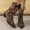 Leopard Print, variant on Women's Slouchy Chunky Heel Mid Calf Cowboy Boots Pointed Toe Pull On Retro Riding Boots Fall Fashion Cowgirl Booties