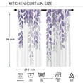 thumbnail image 3 of Purple Leaves Kitchen Curtains Rod Pocket Purple and White Lilac Leaf Eucalyptus Botanical Plant Small Short Tier Cafe Curtain Neutral Window Treatment Drapes Decor(27.5W X 39L Inch 2 Panels), 3 of 6