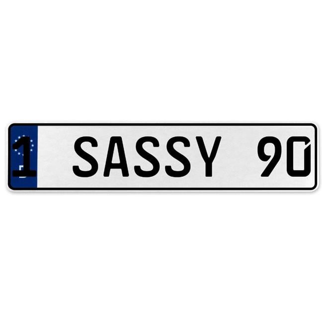 Vintage Parts USA 576884 1 Sassy 90 White Aluminum Street Sign