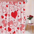 thumbnail image 6 of Valentine''s Day Shower Curtain Red Heart Romantic Love Dreamy Lovely Cute Heart Modern Sweet Love Couple Wedding Bath Curtain with Hooks, 6 of 6
