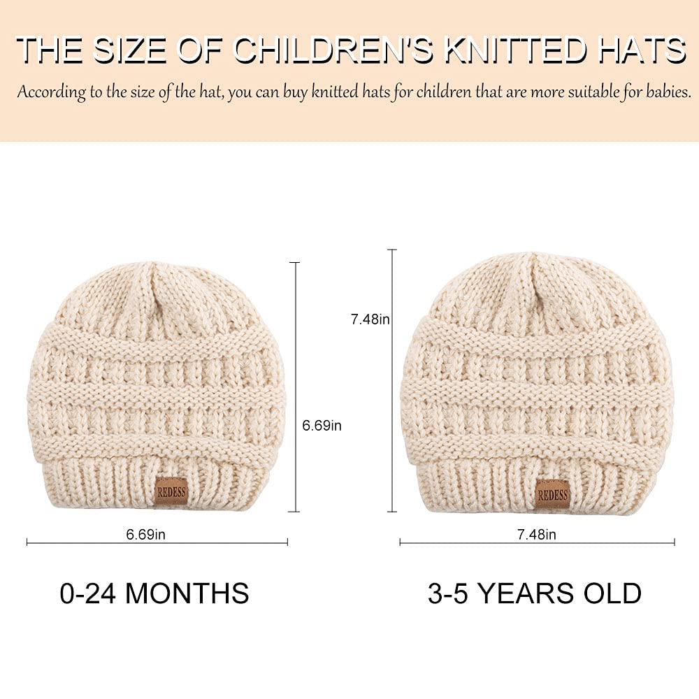 REDESS Baby Kids Winter Beanie Hat, 3-Pack photo 5