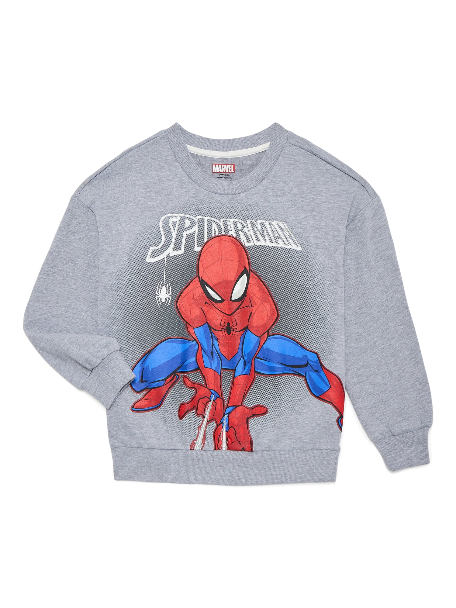 Spider-Man Kids Graphic Fleece Crewneck Sweatshirt, Sizes 4-18