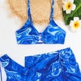 thumbnail image 3 of OYXSER Girls Swimsuit 2 Piece Tankini Bathing Suit Set Comfortable Breathable Cute Bikini Swimsuitswith Cover Ups Beach Skirt, Blue 14-15Y, 3 of 4