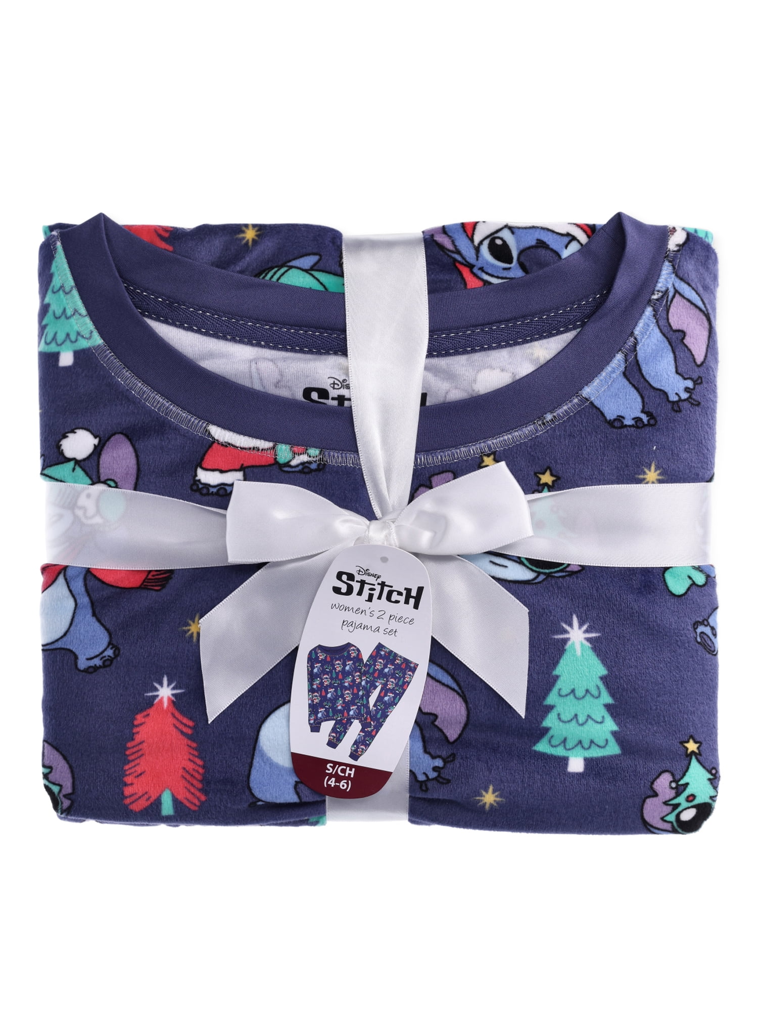 Stitch Women's Christmas Top and Pants Pajama Set, 2-Piece, Sizes S-3X