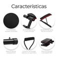 thumbnail image 3 of Banco Fitness Multiposiscion, Banco de Addominales con 2 Ligas Incluidas, Asiento de Pesas Ajustable en 7 Posiciones, Soporta Hasta 250Kg, Negro, 3 of 9