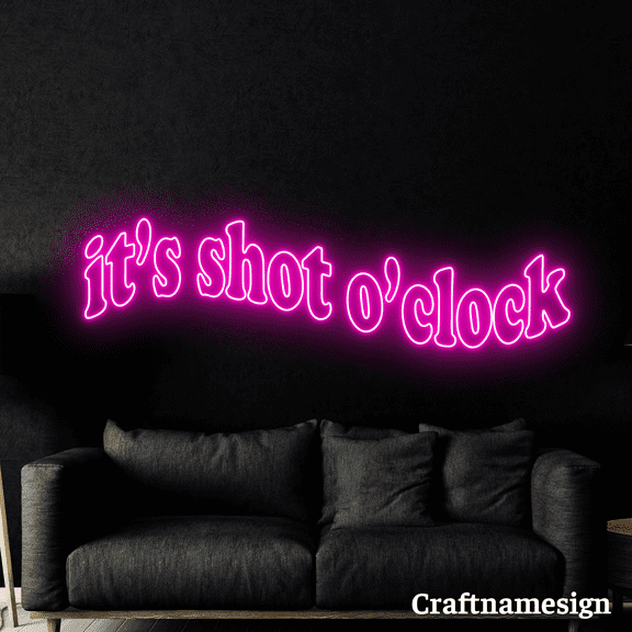 Craftnamesign It's Shot Clock Neon Sign for Bedroom Bar Office Space Wall Art