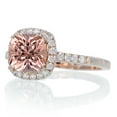 thumbnail image 2 of 1.5 Carat Perfect Cushion Morganite and Diamond Engagement Ring on 10k Rose Gold, 2 of 2