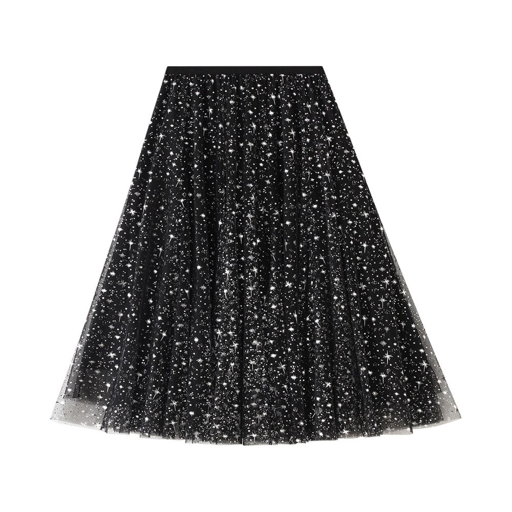 Glitter tulle maxi skirt deals