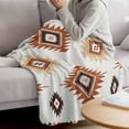 thumbnail image 3 of Orange Aztec Blanket Soft Cozy Warm Throw Blanket for Couch, Plush Fuzzy Flannel Fleece Blankets for Sofa, Southwest Neutral Abstract Geometric Art Bed Blankets Lightweight Gifts for Women, 40"x50", 3 of 9