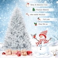 thumbnail image 3 of Árbol de Navidad GOFLAME, oropel plateado de 6 pies con 1036 puntas de rama, 3 of 9