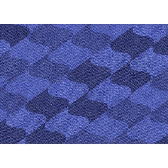 Ahgly Company Machine Washable Indoor Rectangle Transitional Blue Ribbon Blue Area Rugs, 8' x 12'