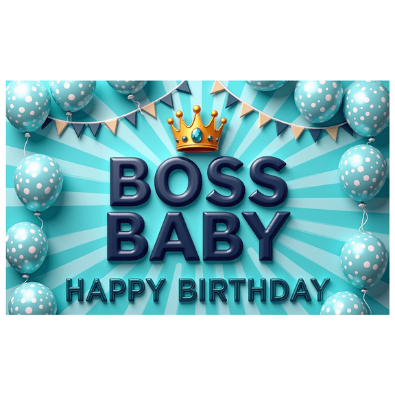 Polka Dot Balloons Birthday Banner Crown Boss Baby for Baby Party Kids Celebration Indoor Decoration