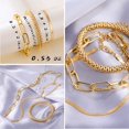 thumbnail image 4 of 6 PACK (24 PCS) Boho Gold Chain Bracelets Set for Women, 14K Gold Plated Multiple Layered Stackable Open Cuff Wrap Bangle Adjustable, 4 of 8