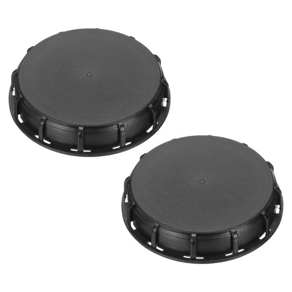 IBC Tote Lid Cover 6.4 Inch, Plastic Water Liquid Tank Capfor Food Chemical Industries Storage (Black, Pack of 2)