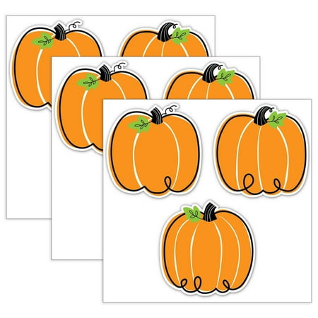 Creative Teaching Press Core Dcor Doodle Pumpkin 6 Designer Cut-Outs 36 Per Pack 3 Packs